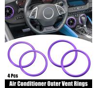 4 Pcs Voiture Climatisation Externe Ventilation Anneaux A/C Trim Couvertures Violet