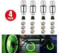 4 Pcs Wheel Decorative Light Alloy Silver-plated Dual Sensor Tire Valves for Motorcycle Car Green Bike (Valves de pneu à double capteur en alliage argenté pour moto, voiture et vélo)