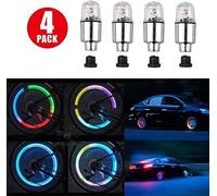 4 Pcs Wheel Decorative Lights Alloy Silver-plated Dual Sensor Tire Valves for Motorcycle Car Color Bicycle