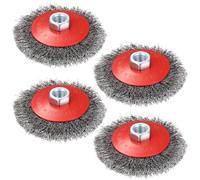 4 PcsBrosse Métallique pour Perceuse, 100 mmBrosse Metallique Meuleuse avec M14 Modèles pour Meuleuse d'Angle Accessoires, Brosse Metallique Conique pour Polissage Meulage Dérouillage