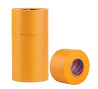 4 PcsRuban de Masquage Peinture Doré, Masking Tape, 50 mm x 50 m Ruban Masquage Peinture Imperméable, Ruban Adhésif de Peintre Autocollant Professionnel pour Bords Travaux de Peintures Décoration