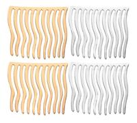 4 Peignes Latéraux en Métal pour Cheveux, Accessoires Coiffure Mariage | Doré et Argenté, Format Léger, Décorables pour Créations Personnalisées, Fixation Pratique de Voiles et Ornements Capillaires