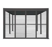 4 persiennes coulissantes avec lames amovibles pour pergola Evora long 4m graphite - Hespéride