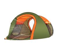 4-Person Pop-Up Tent - Instant Shelter Anywhere | Color-Blocked Camping Tent with Four Doors and | for Beach Hiking Fishing Family Travel, Easy Automatic Setup Ventilated De