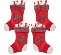 4 Petites Bottes de Noël garnies de 20 chocolats KINDER SchokoBons et Mini-Bueno | Prêtes à Suspendre au Sapin ou à Offrir en Fin d'Année