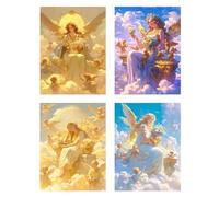 4 Pezzi Diamond Painting Angelo Pittura Bambini Bellezza Diamantini Crystal Art Quadri con Perline,DIY 5D Full Drill Mosaico Making Crafts Paint Ricamo a Punto Croce Painting Decorazione 25x40cm z678f