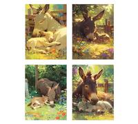4 Pezzi Diamond Painting Animale Pittura Bambini Paesaggio Diamantini Crystal Art Quadri con Perline, DIY 5D Full Drill Diamonds Paint Ricamo a Punto Croce Painting Decorazione Regali 45x60cm z474f