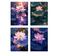 4 Pezzi Diamond Painting Loto Pittura Bambini Paesaggio Diamantini Crystal Art Quadri con Perline, DIY 5D Full Drill Mosaico Making Crafts Paint Ricamo a Punto Croce Painting Decorazione 40x55cm z720f