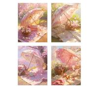 4 Pezzi Diamond Painting Paesaggio Diamond Painting Bambina Carta=Carino Pittura Diamante Disegni con Perline da Attaccare, DIY 5D Diamantini Crystal Art Quadri con Perline Decorazione 55x70cm z393f
