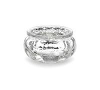 4 Photophores en verre miroir argentés 6 x 3 cm