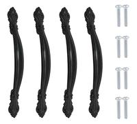 4 pices Poignee de Meuble Vintage Poignet de Porte Cuisine Meuble de Alliage Poignes de Placard Noir Poigne en arc PZCC