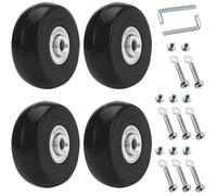 4 pices Roue Valise Universelle,50 x18mm Roues De Rechange pour Bagages,Roulettes De Rechange,Caoutchouc Mtal Valise Kit