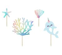 PartyDeco – Pics à gâteaux – Sous la mer – 4 pics