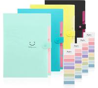 4 Piece A4 Document Sorter,Flexible And Lightweight Expanding School Filing File Folder Document Storage For Office,Home,School,Travel.[Q100]
