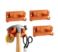 4 Pièce accroche balai mural, Rangement Outils Jardin Robustes, Orange | Accroche Outils Jardin Mural, Porte Balais Mural, pour la Cuisine, Salle de Bains, l'Entrée, Garage et l'Atelier