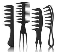4 Piece Barber Comb Styling Set, Men's Barber Comb, Wide Tooth Comb, Barber Comb Positioning Comb, Professional Barber Comb Hairdressing Aid, Men's Haircut and Sideburns Styling (4 Styles)