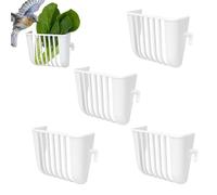 4-Piece Bird Cage Feeder - Anti Spill Feeding Basket, Bird Vegetable Feeder for Cockatiel with Secure Locking Clip, Stainless Steel Foraging Basket, Fruit and Treat Holder for Conure Macaw Canary