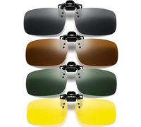 4 Pièce Clip Lunettes Polarisant, Clips Lunettes Soleil Homées, Surlunettes De Soleil, Polarized Lunettes De Soleil, Pour Conduite, Golf, Pêche, Chasse, Sports Plein Air