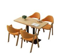 4-Piece Dining Set Modern 1-Table-4-Chairs Furniture Rectangular Compact Round Table & Chairs for Cafe/Office/Home(H)