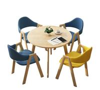 4-Piece Dining Set Modern 1-Table-4-Chairs Furniture Rectangular Compact Round Table & Chairs for Cafe/Office/Home(I)