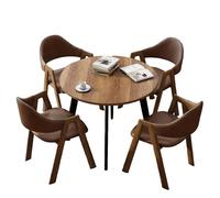 4-Piece Dining Set Modern 1-Table-4-Chairs Furniture Rectangular Compact Round Table & Chairs for Cafe/Office/Home(C)