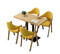4-Piece Dining Set Modern 1-Table-4-Chairs Furniture Rectangular Compact Round Table & Chairs for Cafe/Office/Home(G)