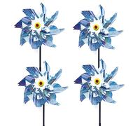 4 Piece Effaroucheur Oiseaux Decoration Jardin Pic Anti Pigeon Dissuasion Anti-Oiseaux réfléchissant pour Moulin à Vent Réfléchissant pour Protéger Le Jardin, Verger et Cour Intérieure