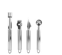 4 Pièce Ensemble D’Outils À Fruits, Cuillère À Boule de Melon, Vide Pomme En Acier Inoxydable, pour Découper Le Trognon, Réaliser Des Boules de Fruits, Confectionner Des Salades de Fruits