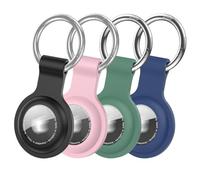 4 Pièce Étuis pour Apple AirTag 2021, Airtag Porte Clé - Anti-Chute et Anti-Rayures pour Animaux Portefeuilles et Bagages, Compatible avec Le Nouvel Air tag Locator Tracker Étui