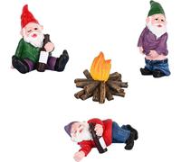 4 Piece Garden Gnome Outdoor Garden Gnomes Miniature Garden Gnomes Humour Miniature Fairy Ornament Garden Gnomes Figurine for Miniature Garden Decoration Garden