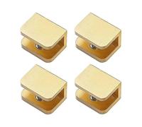 4-piece glass clips, made of brass, durable and rust-proof, no drilling required
