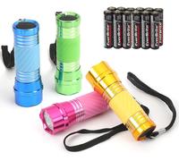 4-Piece Led Torch Set - Torch With Shiny Handle For Work Cycling Camping Reading Walking Hiking 12 X Aaa Batteries Included