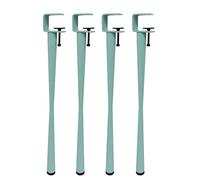 4-Piece Metal Table Clamp Legs - F-Shape Dining Desk Foot, Iron Workbench Support, DIY Bar Legs - No Punching Design, Adjustable Feet, with Adjustable Feet (40cm(16in),Blue)