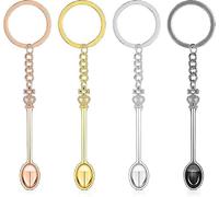 4 Piece Mini Spoon Holder, Measuring Spoon, Sampling Spoon, Lab Spatula Mini Spoon, Mini Teaspoon Set, Crown Spoon Holder, Lab Spatula for Mixing and Sampling