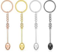 4 Piece Mini Spoon Holder, Measuring Spoon, Sampling Spoon, Lab Spatula Mini Spoon, Mini Teaspoon Set, Crown Spoon Holder, Lab Spatula for Mixing and Sampling