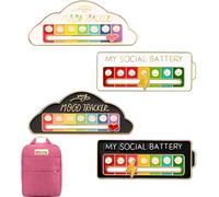 4 Pièce My Social Battery Pins,My Social Battery Badge,Social Battery D'humeur Broches de Batterie D'humeur,Social Battery Pin,Social Battery Pin Enamel Pins d'humeur,pins batterie sociale.