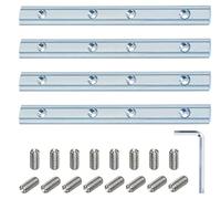4 Pièce Profil en Aluminium Droit Ligne Connecteur 40X40 Rail de Rainure Type T Connecteur Profilé en Acier au Carbone Galvanisé,avec 16 Vis M6*12 mm,pour Aluminium Extrusion Profile Série