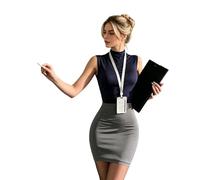4-Piece Sexy Secretary Costume Set - Off-Shoulder Office Lady & Teacher Uni