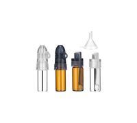 4 Piece Sniffer Measuring Juger, Brown and White Tools for Powdered Spices, Spice Bottles, Equipped with a Small Funnel