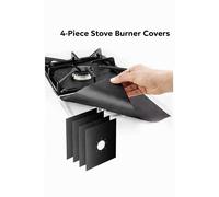 4-Piece Stove Burner Covers Reusable Stove Protector Liners Essential Kitchen Cleaning Pads