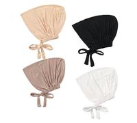 4 Pièce Turban Femme,Mode Musulmane Priere Bambou Bonnet,Chretien Femmes Chemo Dry Cheveux Voile Cap,Africain Homme Nuit Sleeping Hair Hijab Headwear pour Bandeau Bonnets Foulard Bandana
