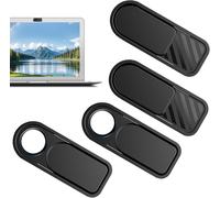 4 Piece Webcam Cover, Webcam Cover, Ultra-Thin Camera Cover, Webcam Slide Cover for Tablets, Laptop, PC, Smartphone (Black)
