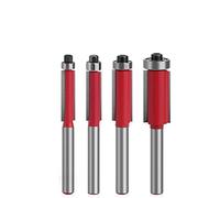4 pièces 1/4 "extrémité double flûtes roulement à billes fraise affleurante tige droite garniture bois fraises for le travail du bois MC01013