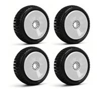 4 Pièces 1/8 17mm Hex RC Roues Pneus RC Camion Pneus Caoutchouc Roue Pneus Accessoire Remplacement pour HPI RC Hors Route Véhicule(Blanc)
