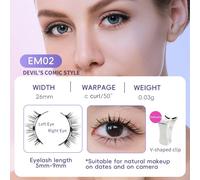 4 Pièces/1 Paire Nouveau 3 Faux Cils Magnétiques Facile À Porter Naturel Doux Aimant Quantique Outil De Maquillage Des Yeux Avec Applicateur Sans Colle.Em02-2set.