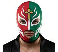 4 pièces/1 pièce Cagoule intégrale imprimée de lutteur héros mexicain Lucha Libre pour hommes, masque de combat respirant en soie de lait élastique, accessoire de costume de lutteur pour Halloween, ca