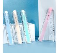 4 pièces/1 pièce Règle pliable, Règle colorée pour étudiants, Règle en plastique pour dessin géométrique, Fournitures scolaires essentielles pour l'apprentissage, Règles, Rentrée scolaire Rose 1 pièce