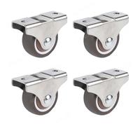 4 pièces 1 pouce petites roulettes profil bas roue en caoutchouc souple roulette Mini rigide silencieuse for tiroir de chariot(8pcs-screw)