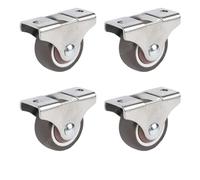 4 pièces 1 pouce roulette de meubles profil bas en caoutchouc roulant fixe Mini rigide silencieuse for tiroir chariot(4pcs)