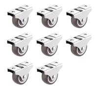4 pièces 1 pouce roulette de meubles profil bas en caoutchouc roulant fixe roulette Mini rigide silencieuse roulette for tiroir de chariot(4pcs)